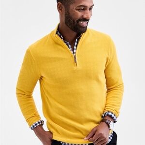 Club Room Men's Mustard Zip-Up Sweater